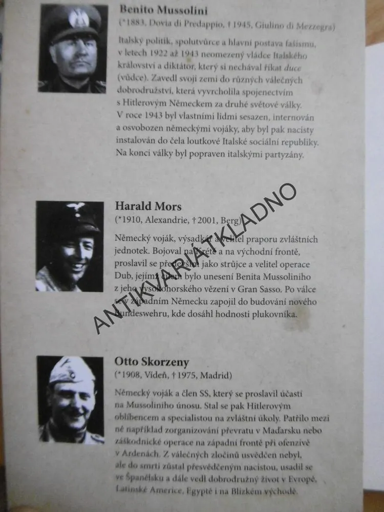 OSVOBOĎTE DUCEHO!, MARCO PATRICELLI, SKORZENY NEBO MORS: KDO ZACHRÁNIL MUSSOLINIHO? **an