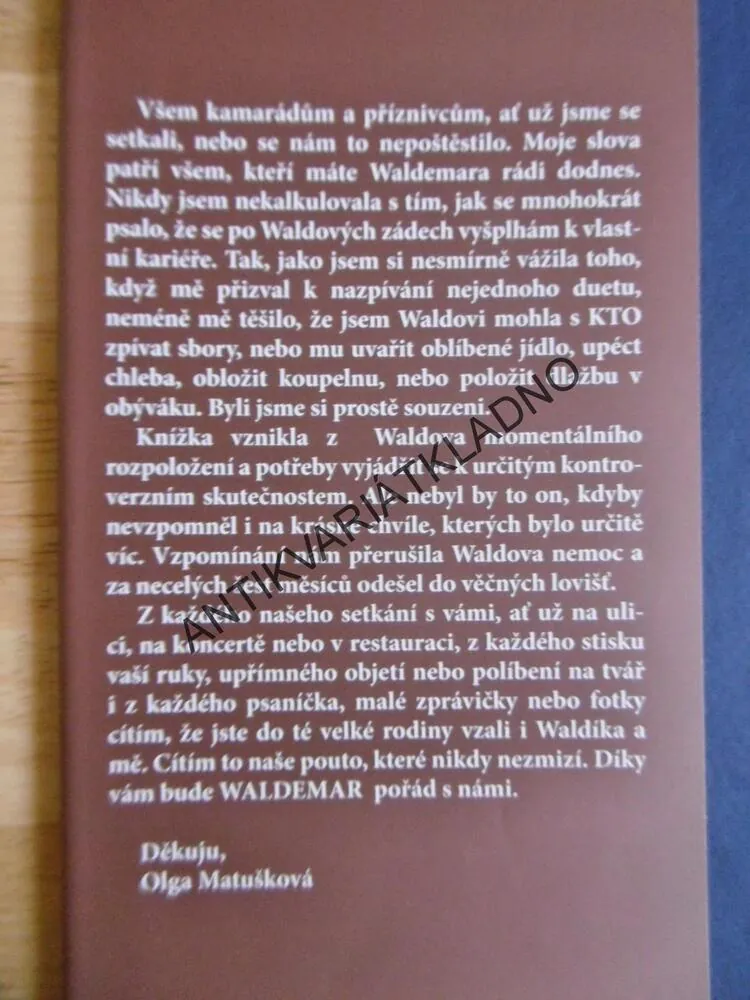 ZÁKULISÍ NAŠEHO ŽIVOTA, WALDEMAR MATUŠKA A OLGA BLECHOVÁ MATUŠKOVÁ, BEZ CD**an
