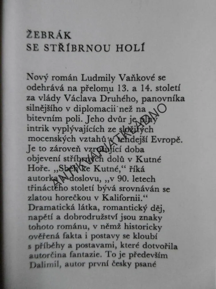 ŽEBRÁK SE STŘÍBRNOU HOLÍ, LUDMILA VAŇKOVÁ, **an