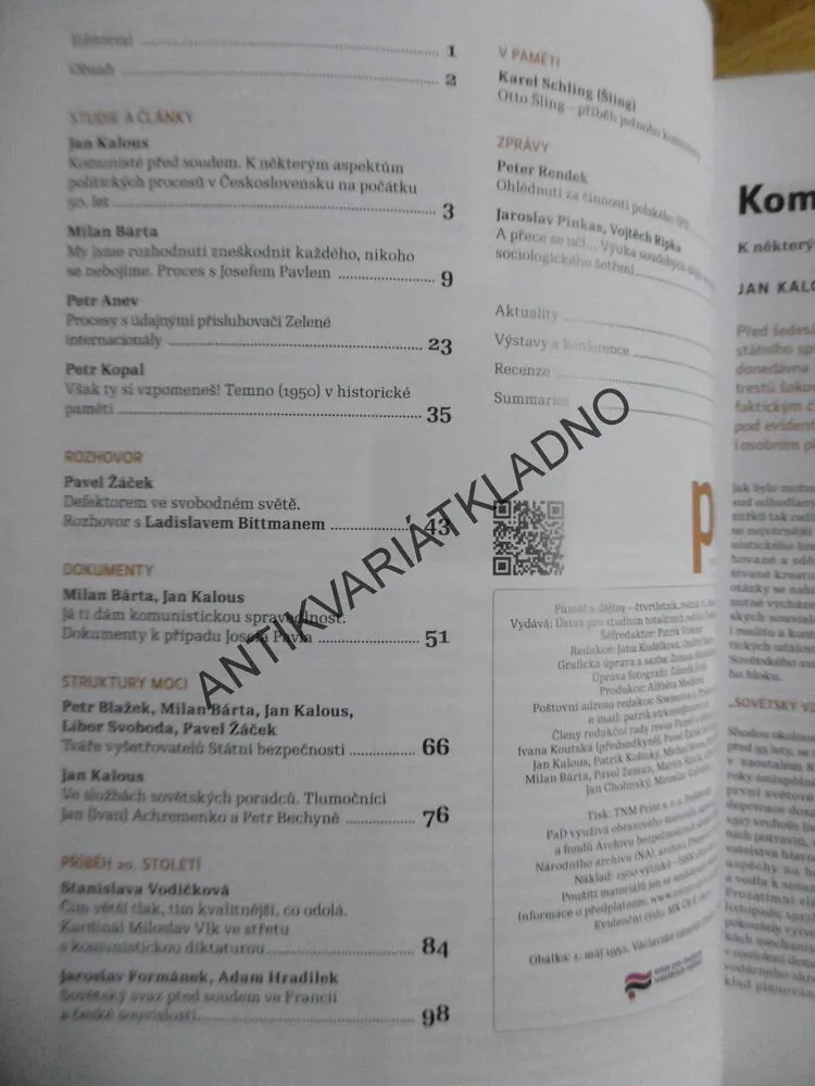 PAMĚŤ A DĚJINY, 04/2008, BEZ CD