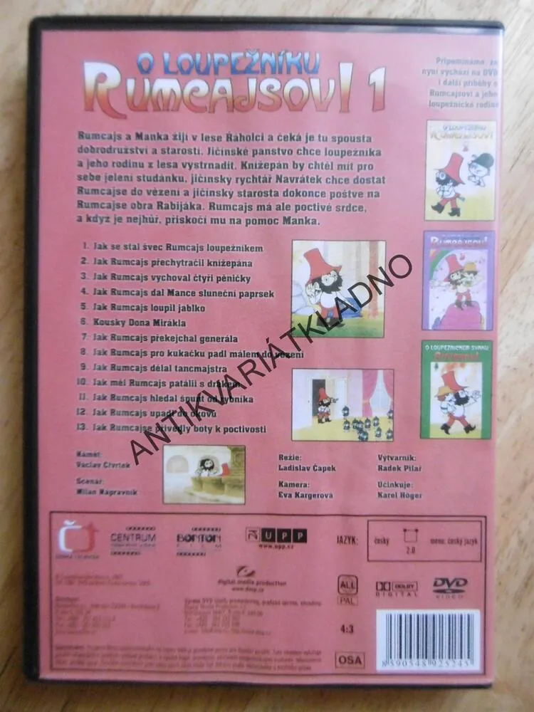 O LOUPEŽNÍKOVI RUMCAJSOVI 1.,PILAŘ, HÖGER, DVD FILM