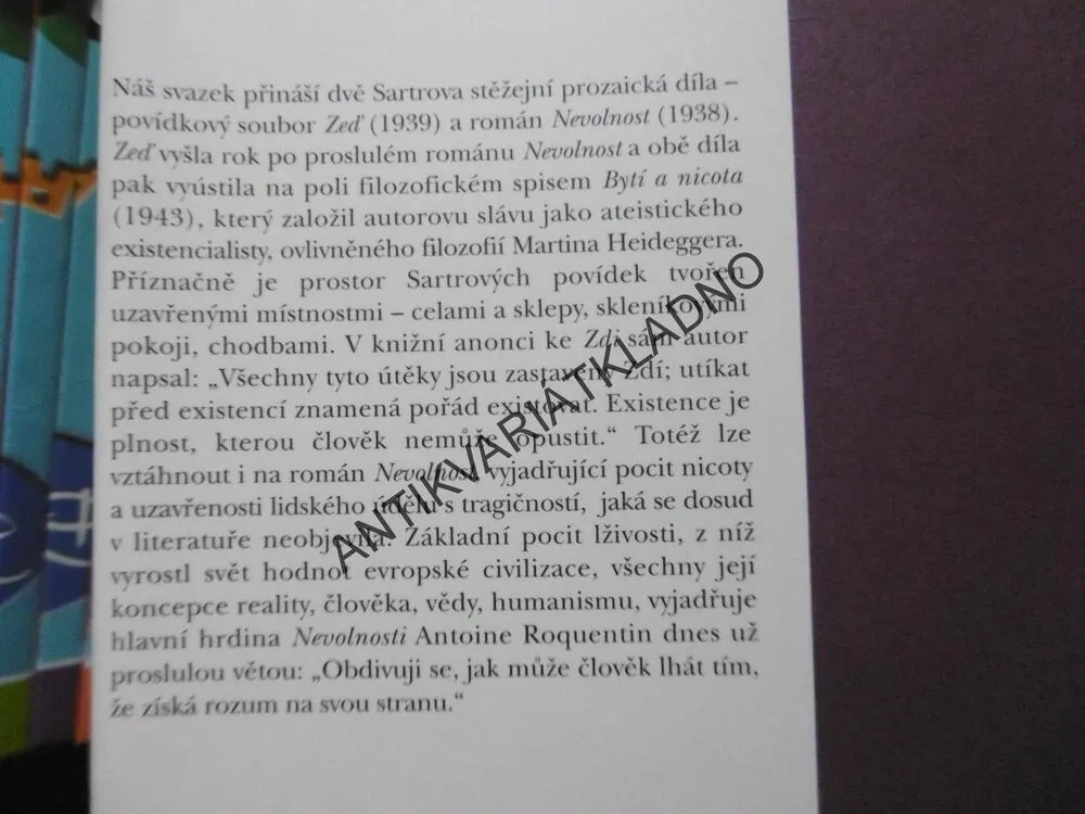 ZEĎ NEVOLNOST, JEAN-PAUL SARTRE, **an