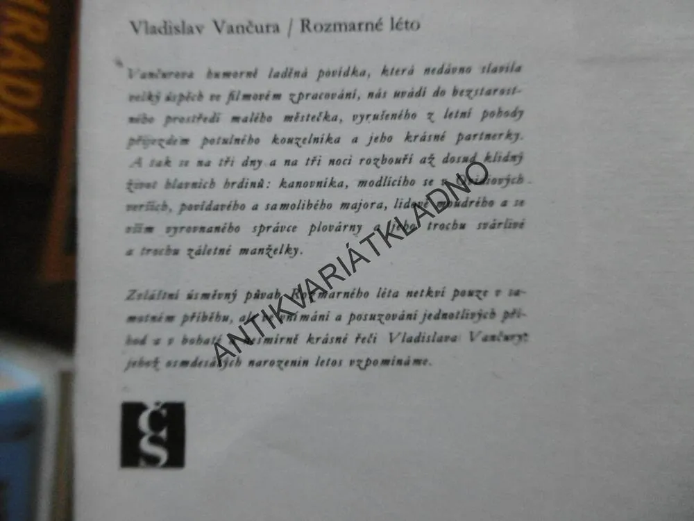 ROZMARNÉ LÉTO, VLADISLAV VANČURA,JOSEF ČAPEK, 1971, MINI KNÍŽKA, **an