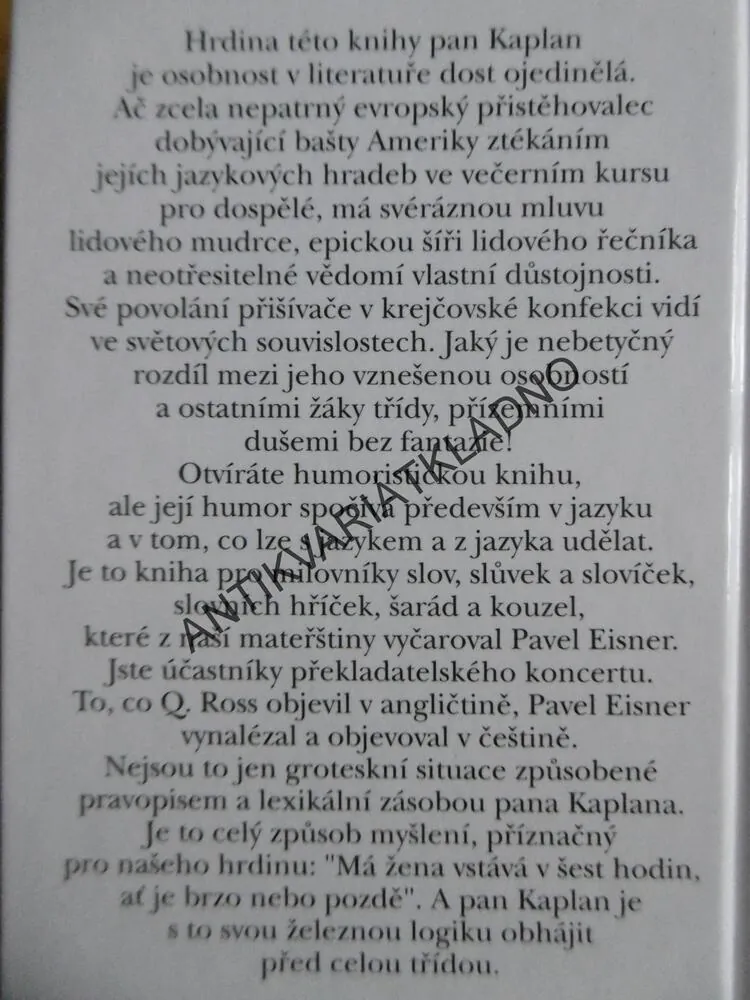 PAN KAPLAN MÁ TŘÍDU RÁD, LEO ROSTEN, **an