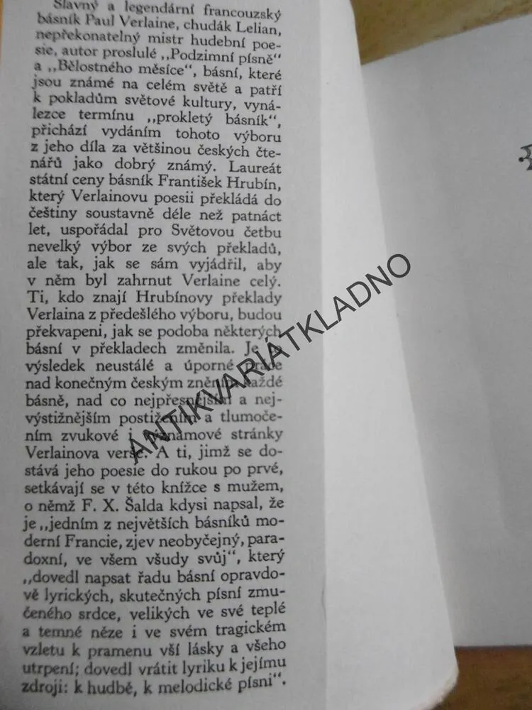 PÍSNĚ BEZE SLOV, PAUL VERLAINE, **an