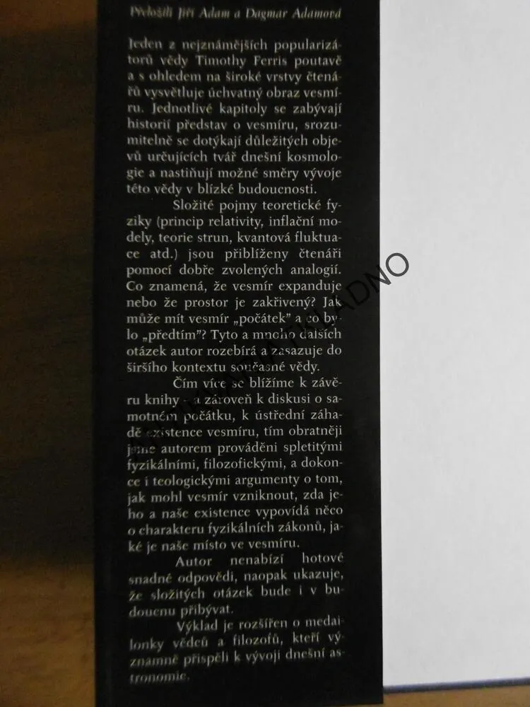 ZPRÁVA O STAVU VESMÍRU, TOÍMOTHY FERRIS, **an