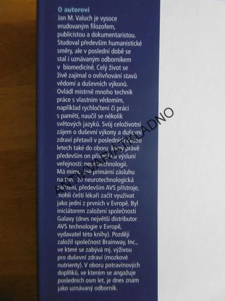 NEUROTECHNOLOGIE, MOZEK A SOUVISLOSTI, J,M, VALUCH, **an