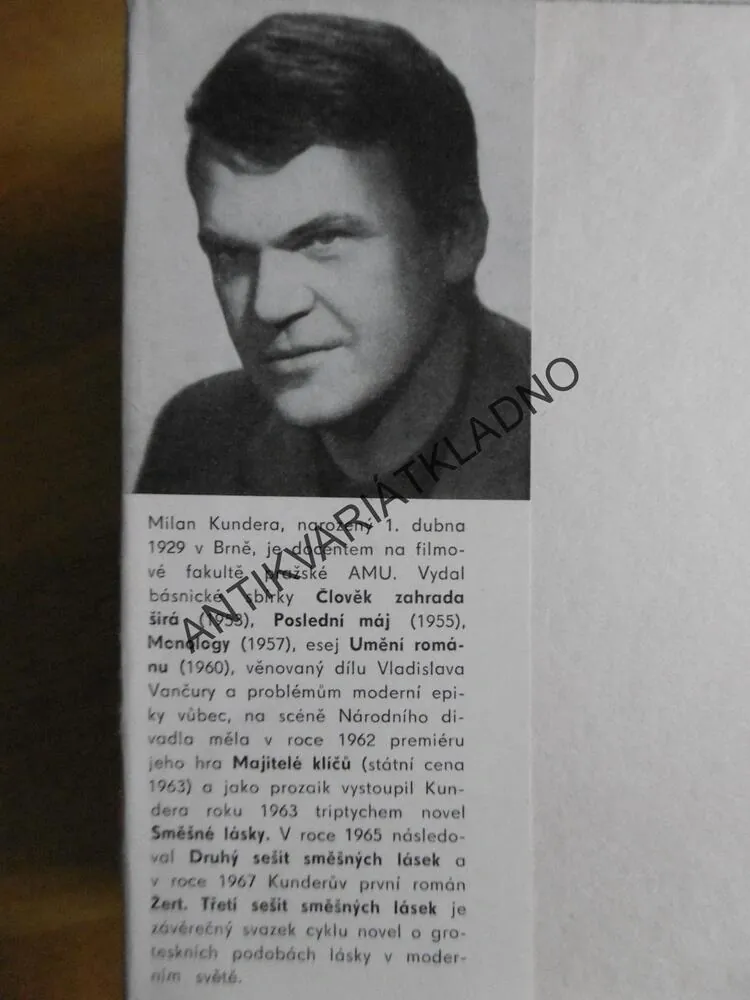 TŘETÍ SEŠIT SMĚŠNÝCH LÁSEK, MILAN KUNDERA,1968, **an