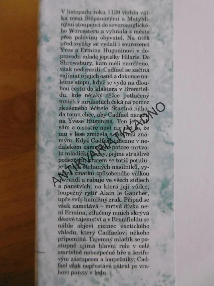 PANNA V LEDU, 1. PŘÍPAD BRATRA CADFAELA, ELLIS PETERSOVÁ, **an