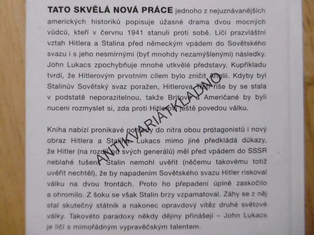 ČERVEN 1941, HITLER VS STALIN, JOHN LUKACS, **an