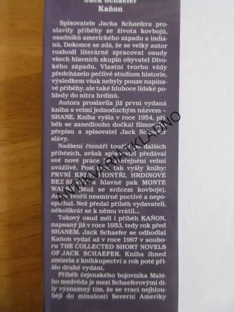 KAŇON, JACK SCHAEFER,GUSTAV KRUM, **an