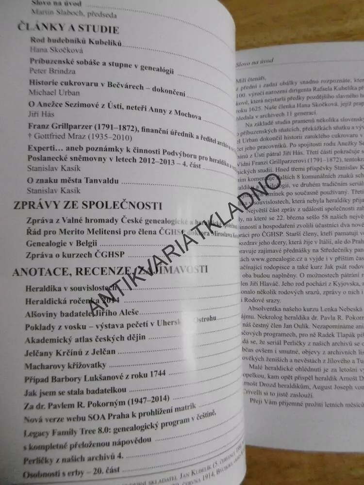 GENEALOGICKÉ A HERALDICKÉ LISTY, 2/2014