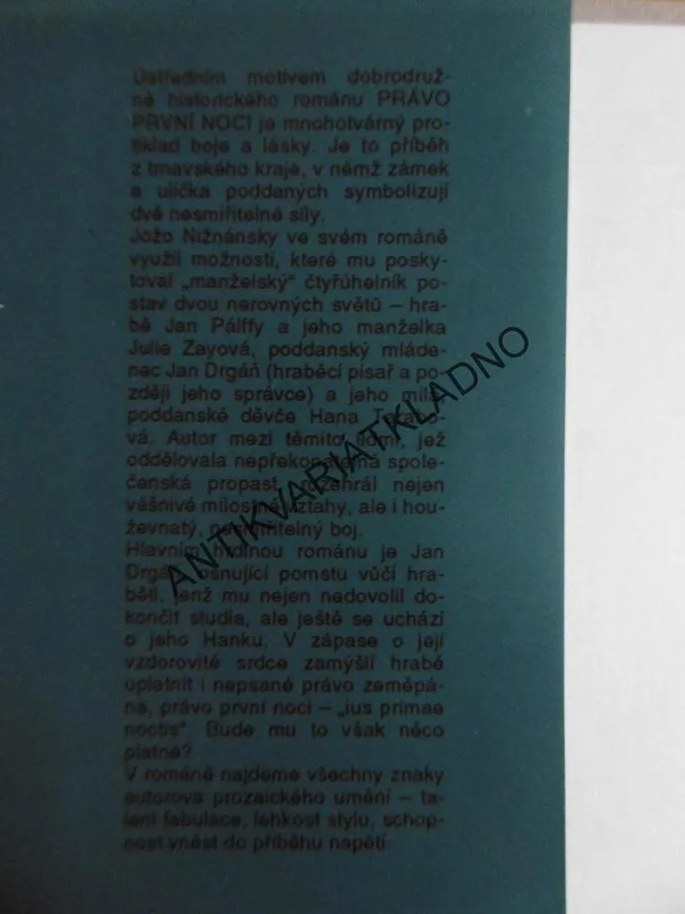 PRÁVO PRVNÍ NOCI, JOŽO NIŽNÁNSKÝ **an