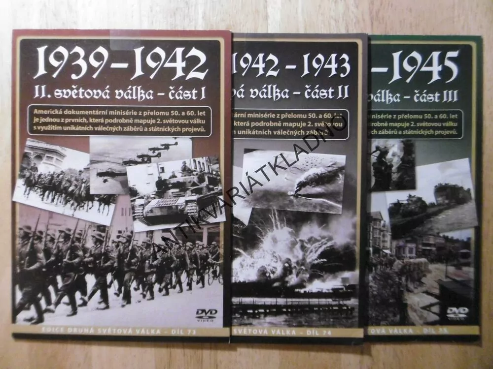 II. SVĚTOVÁ VÁLKA 1939-1945, 1-3, 3 X DVD FILM DOKUMENT