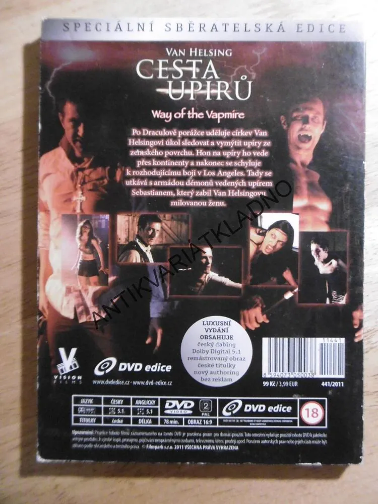 VAN HELSING, CESTA UPÍRŮ, DVD FILM