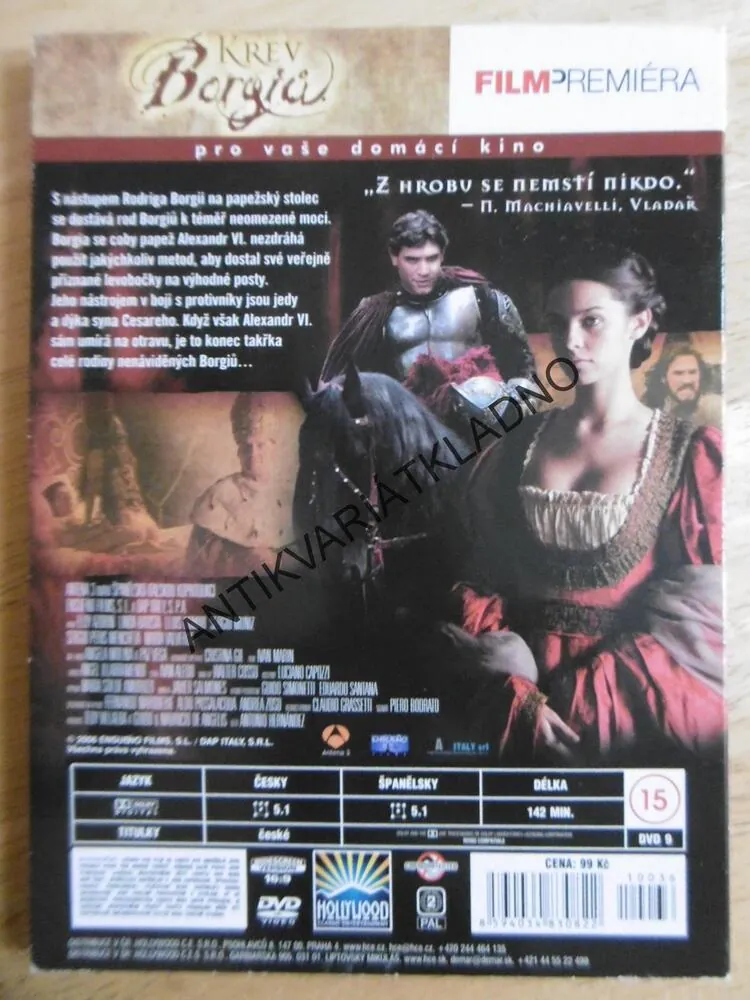 KREV BORGIŮ, DVD FILM