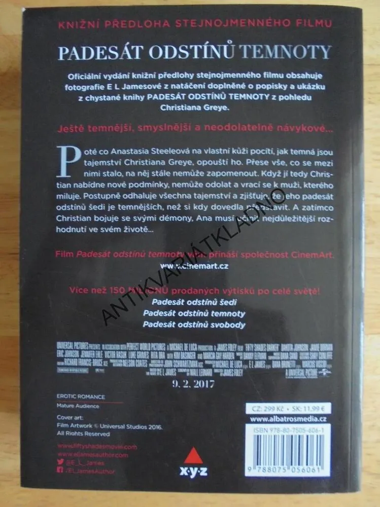 PADESÁT ODSTÍNŮ TEMNOTY, E.L.JAMES, EROTIKA