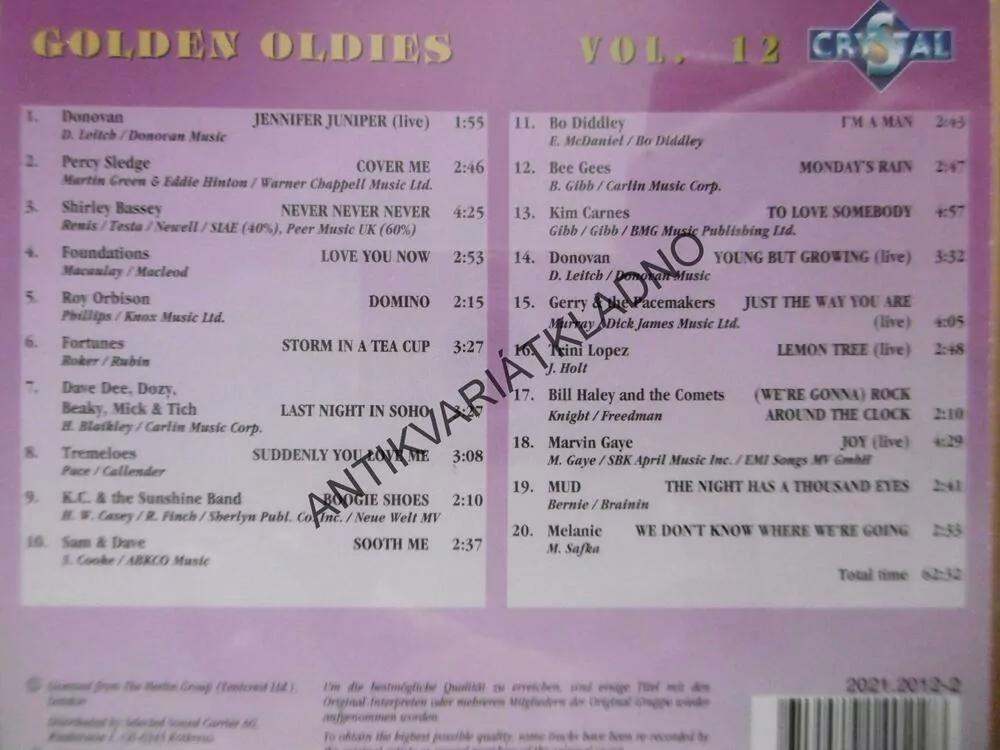 GOLDEN OLDIES, 12. MORE OF GREATEST HITS, CD hudba
