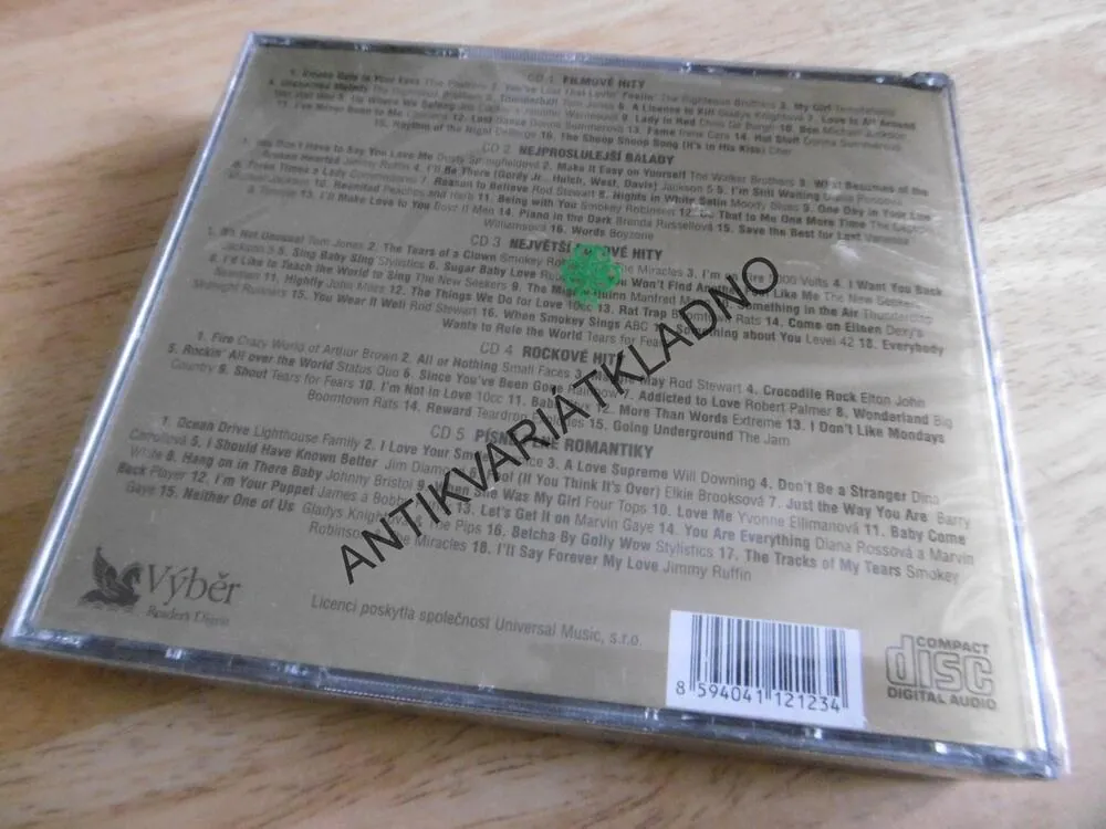 ZLATÉ HITY,ZAHRANIČNÍ, TOM JONES, ROD STEWART, AJ., 5 X  CD HUDBA