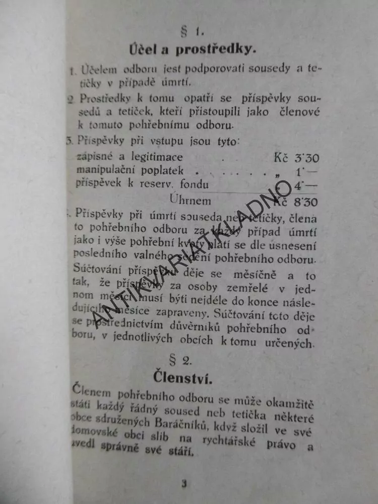 JEDNACÍ ŘÁD POHŘEBNÍHO ODBORU, OBEC BARÁČNÍKŮ, KLADNO