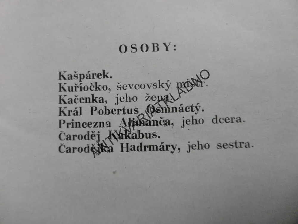 KAŠPÁREK TO MYSLÍ VŽDYCKY DOBŘE, MILOŠ VESELÝ,