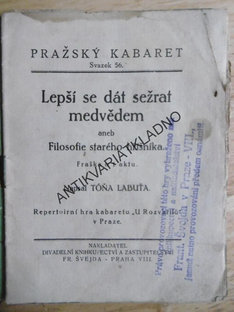 LEPŠÍ SE DÁT SEŽRAT MEDVĚDEM ANEB FILOSOFIE..., TOŇA LABUťa