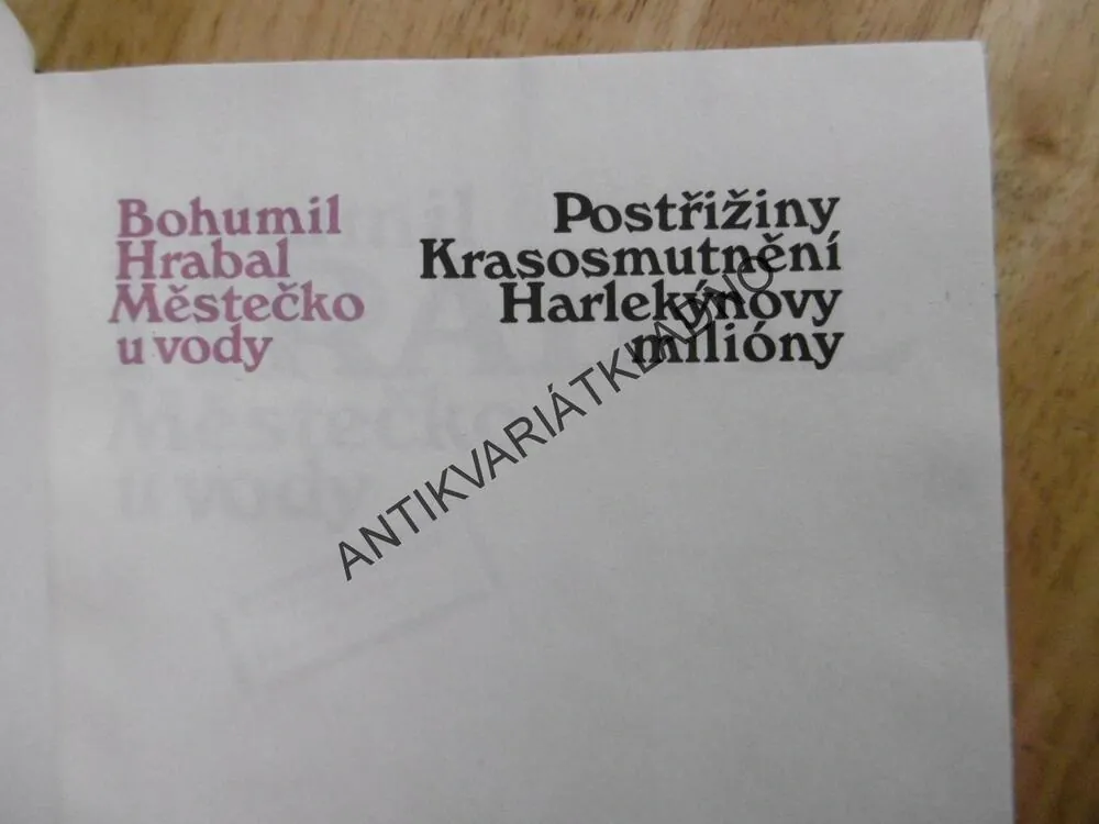 MĚSTEČKO U VODY, BOHUMIL HRABAL, **an