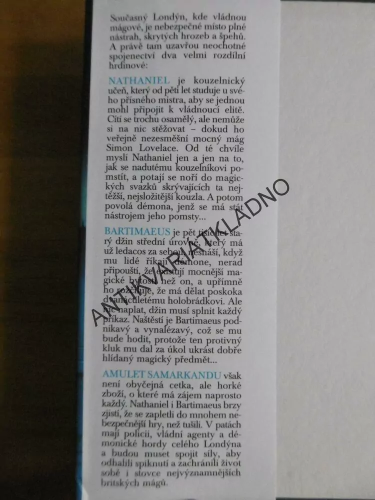 AMULET SAMARKANDU, BARTIMAEOVA TRILOGIE, KNIHA PRVNÍ, JONATHAN STROUD,**an