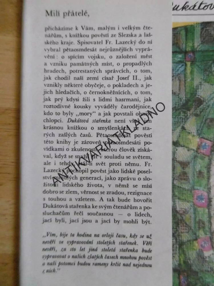 DUKÁTOVÁ STAŘENKA, FRANTIŠEK LAZECKÝ, **an