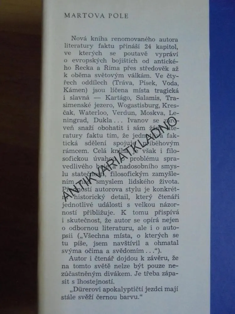 MARTOVA POLE, MIROSLAV IVANOV,SVĚDECTVÍ BOJIŠŤ