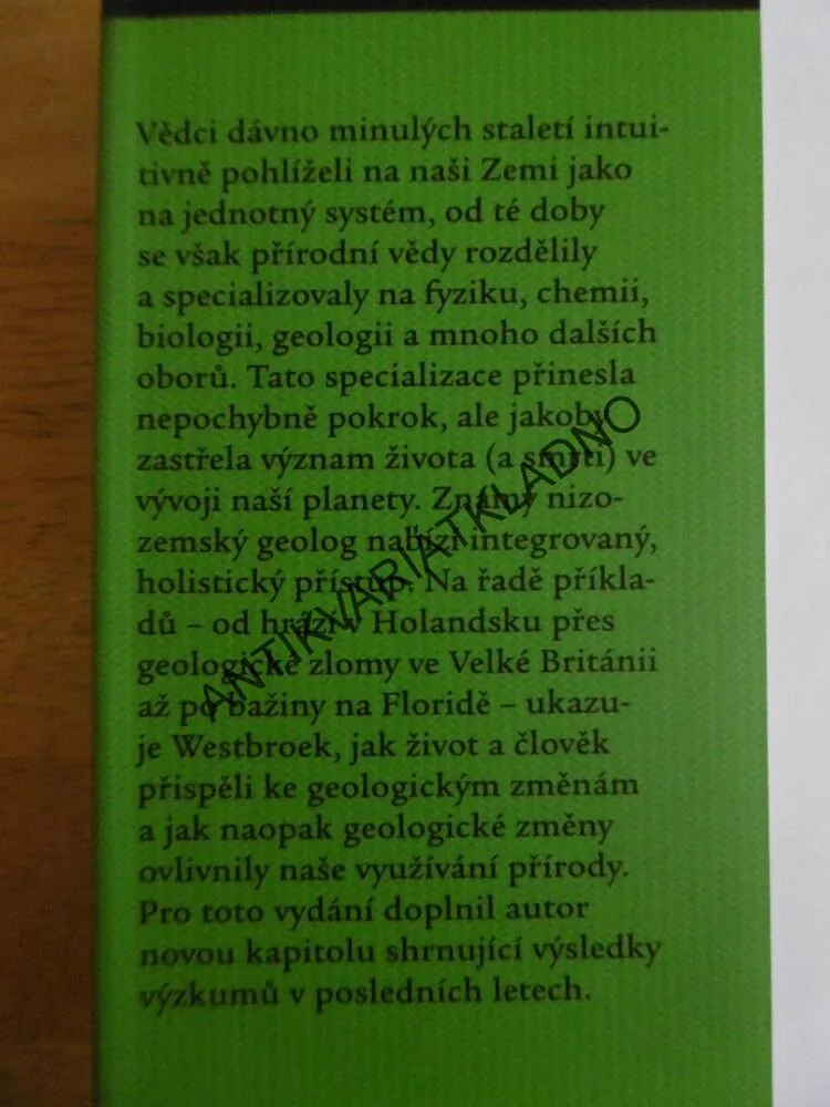 ŽIVOT JAKO GEOLOGICKÁ SÍLA, PETER WESTBROEK, AUTOGRAM VÁCLAV CÍLEK