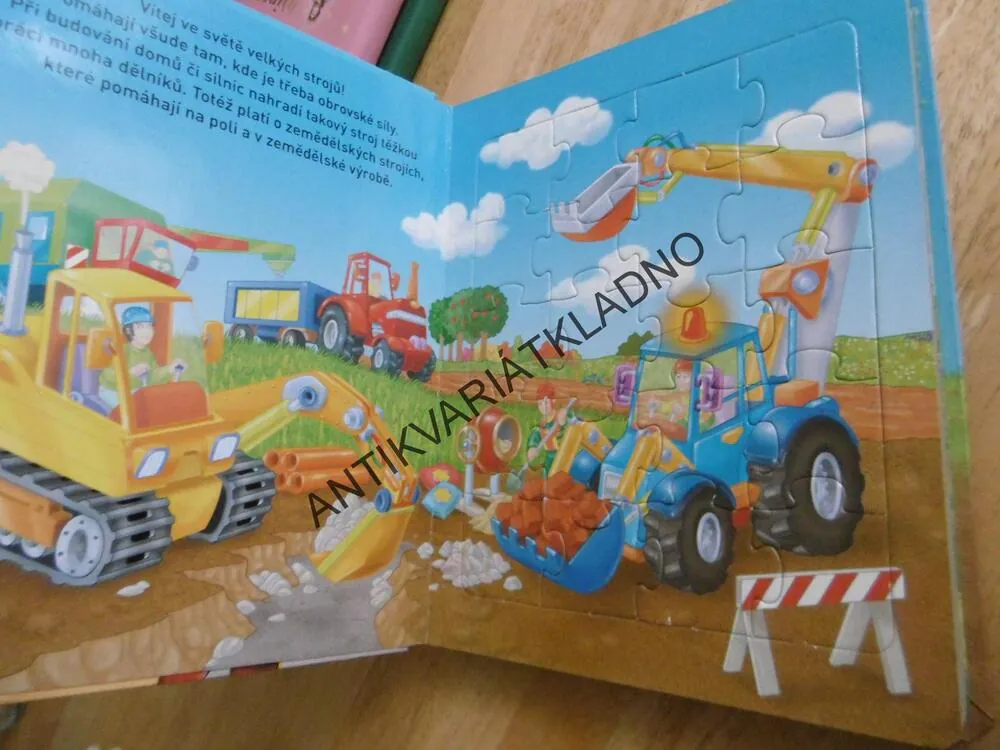 KNÍŽKA S PUZZLE, MAXI STROJE, 5 X PUZZLE