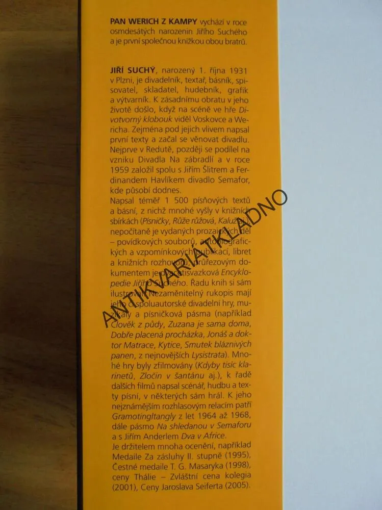 PAN WERICH Z KAMPY, JIŘÍ A ONDŘEJ SUCHÝ, **an