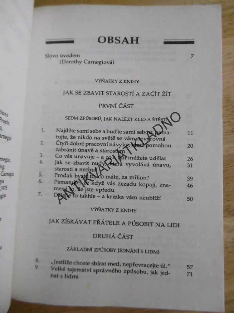 JAK SE RADOVAT ZE ŽIVOTA A Z PRÁCE, DALE CARNEGIE, **an