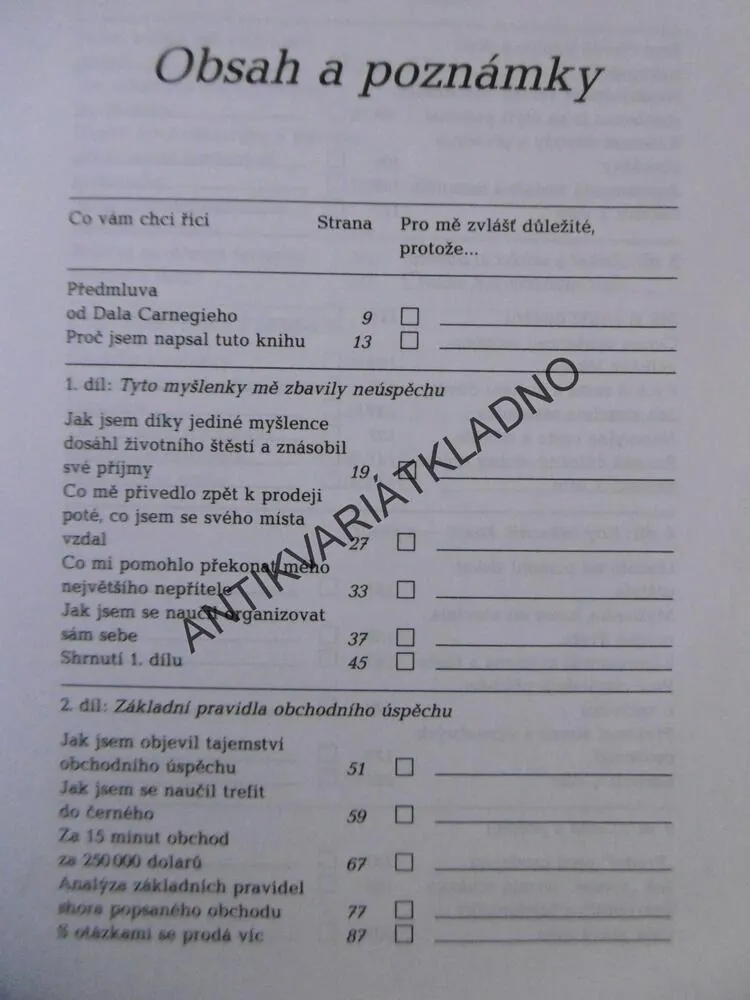 ŠKOLA ÚSPĚCHU, BETTGER, PŘEDMLUVA DALE CARNEGIE, **an
