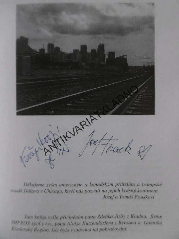 LIDI, JÁ BYL V AMERICE, JOSEF FOUSEK- AUTOGRAM, **an