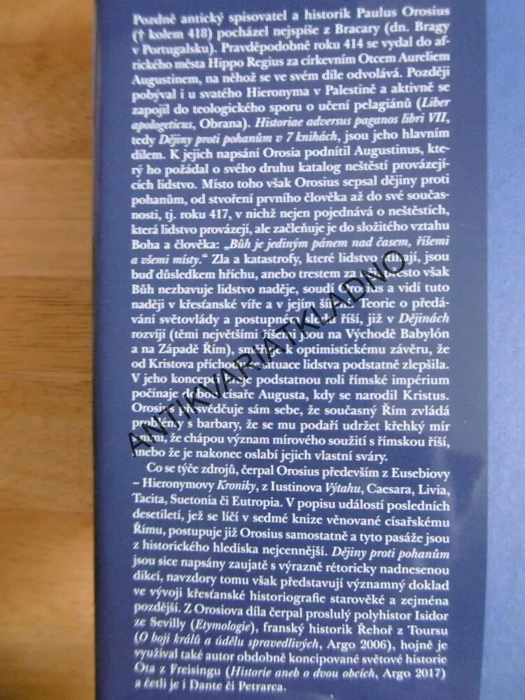 PAULUS OROSIUS, DĚJINY PROTI POHANŮM, BOHUMILA MOUCHOVÁ, **an