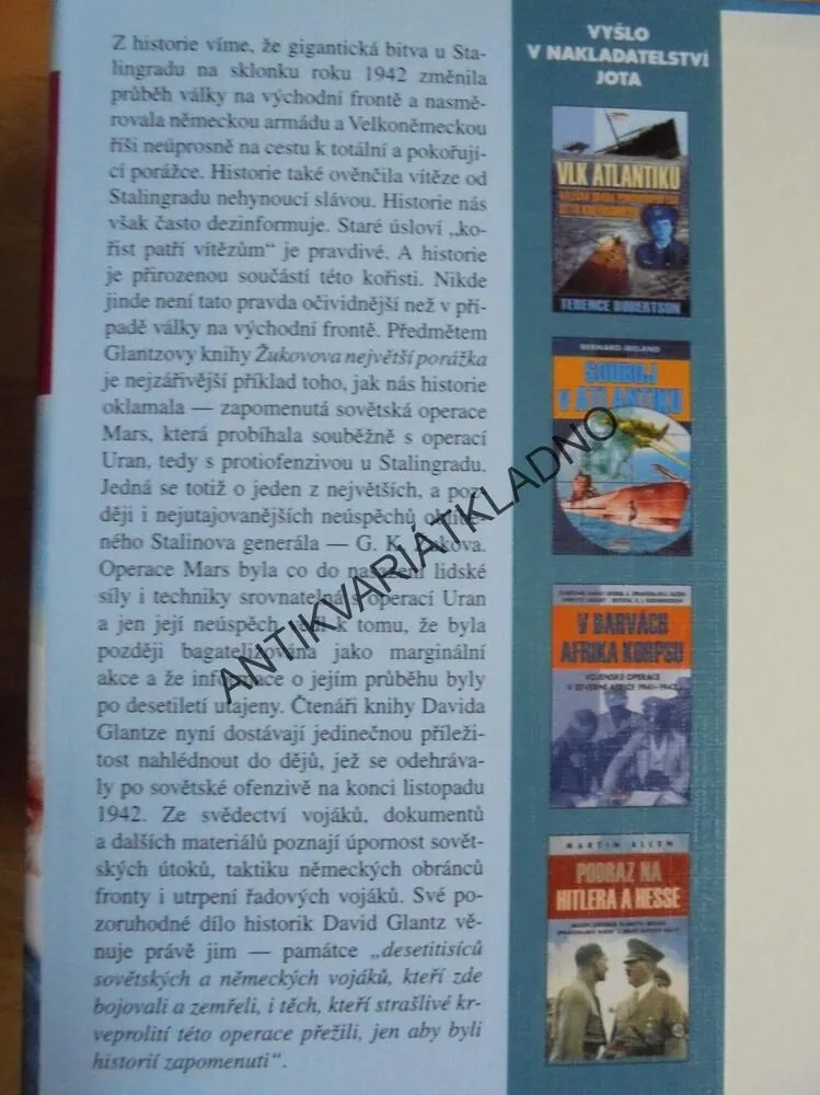 NEJVĚTŠÍ ŽUKOVOVA PORÁŽKA,GLANTZ, VÁLKA, **an