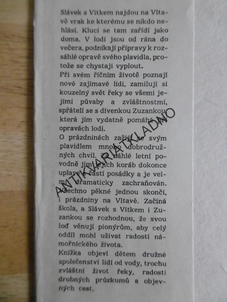 ZUZANKA A MOŘEPLAVCI NA VLTAVĚ, KAMIL BEDNÁŘ, MARIE BOGNEROVÁ, 1961, **an