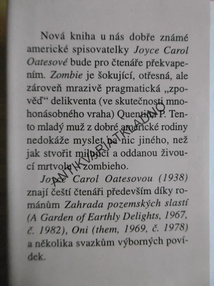 ZOMBIE, JOYCE CAROL OATESOVÁ, **an