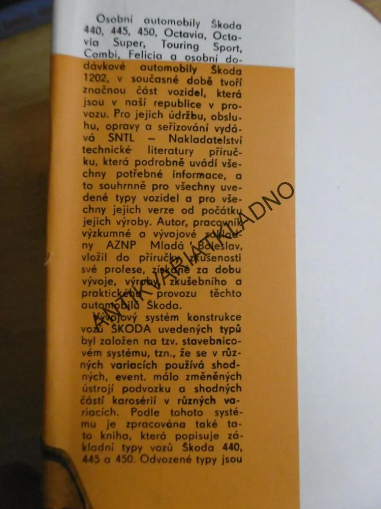 ŠKODA 440-445-450, OCTAVIA, FELICIA AJ.,ÚDRŽBA A OPRAVY AUTOMOBILŮ, ANDRT, **an