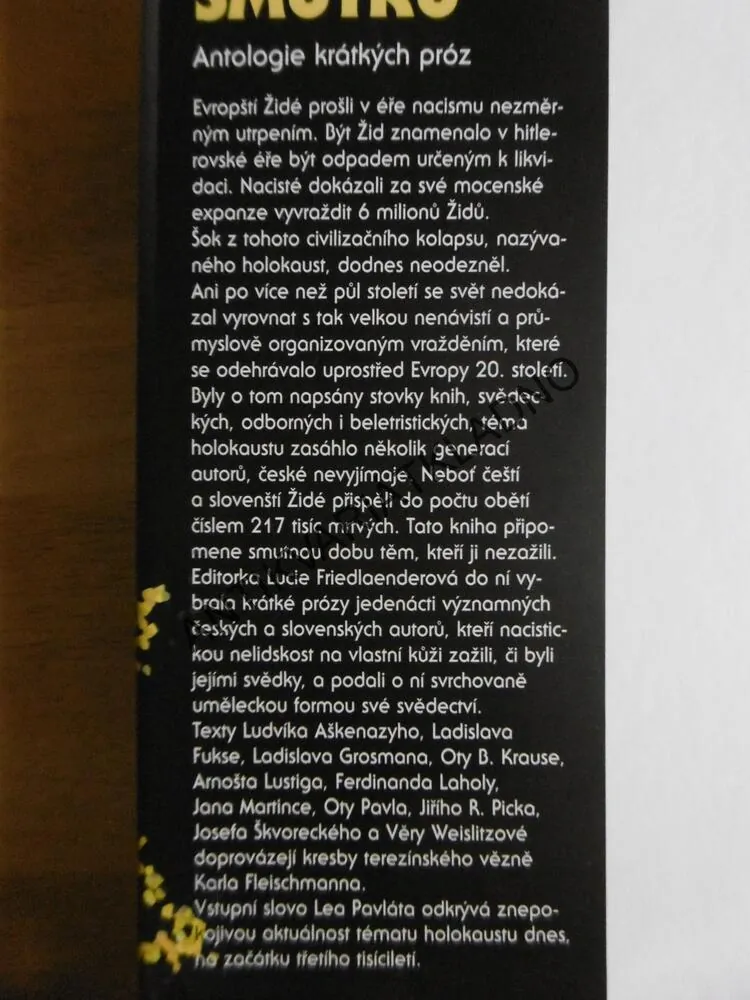 SOUHVĚZDÍ SMUTKU, ŠKVORECKÝ, AŠKENAZY, LUSTIG, FUKS, KRAUS, GROSMAN, AJ., **an