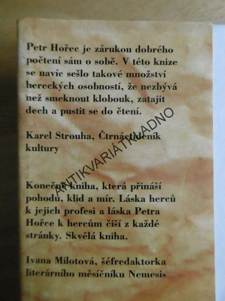 CHVILKY V ZÁKULISÍ, PETR HOŘEC, **an