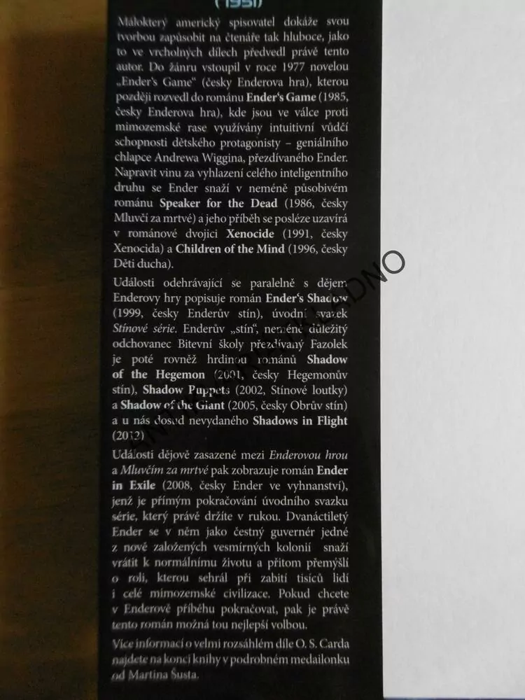 ENDEROVA HRA, ORSON SCOTT CARD, **an