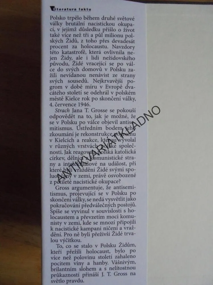 STRACH, POVÁLEČNÝ PROTIŽIDOVSKÝ POGROM, GROSS