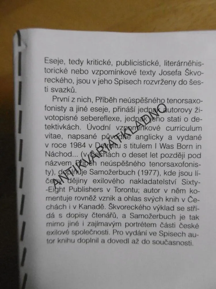 MIRÁKL,  JOSEF ŠKVORECKÝ, **an