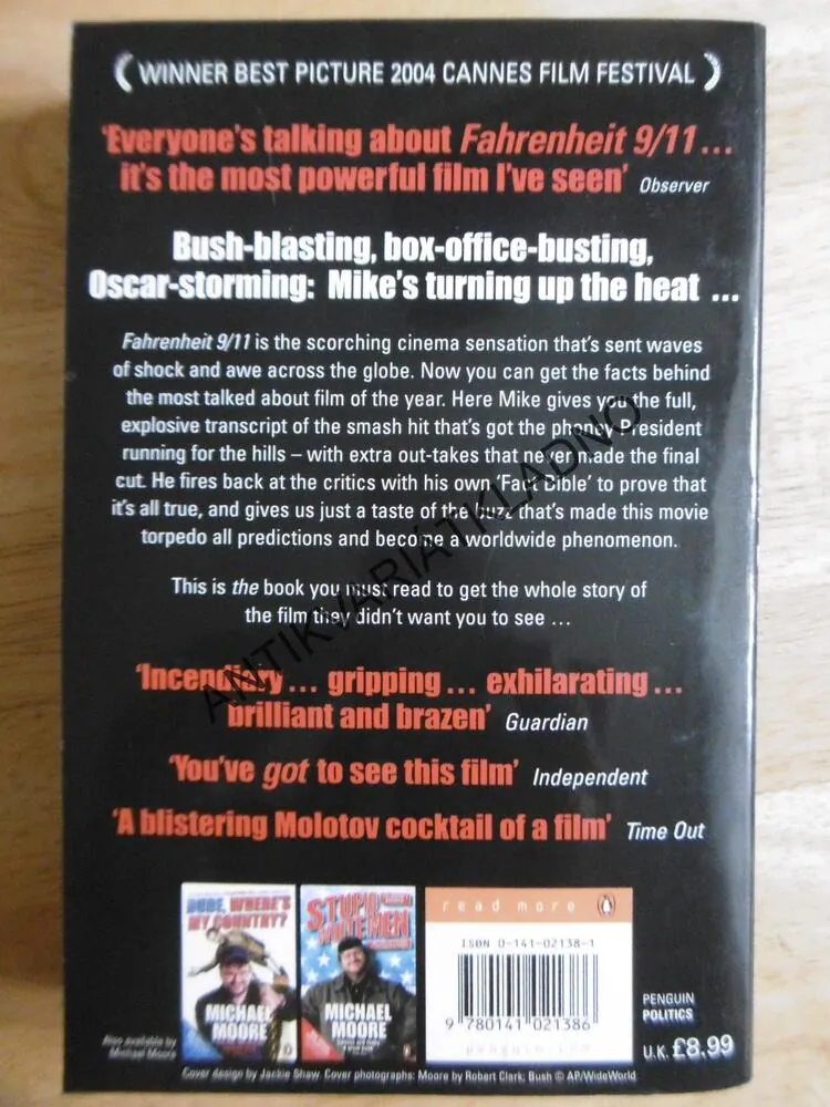 THE OFFICIAL FAHRENHEIT 9/11, THE MUST -READ BOOK OF ...,MICHAEL MOORE, ANGLICKY, **an