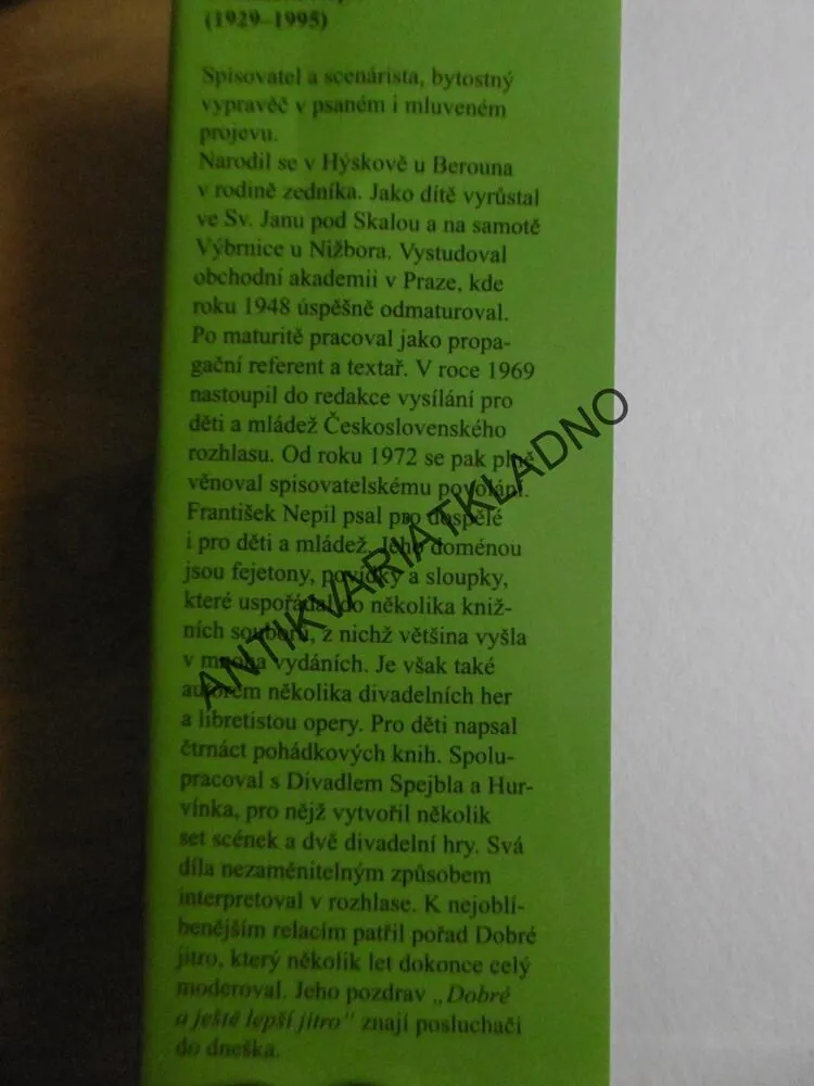 PROČ JSEM NECHODIL NA ALEXANDROVCE( POHLEDY ZPÁTKY), FRANTIŠEK NEPIL, BARTÁK **an
