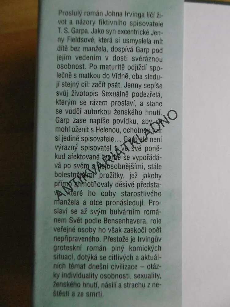 SVĚT PODLE GARPA, JOHN IRVING,**an