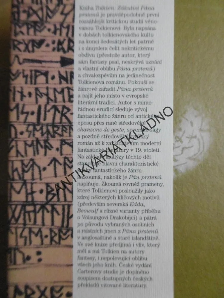 ZÁKULISÍ PÁNA PRSTENŮ, LIN CARTER TOLKIEN, **an